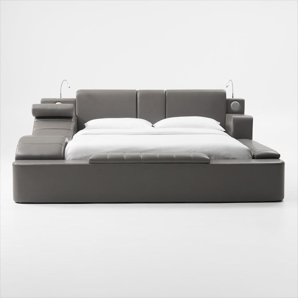tech bed gray king bed   