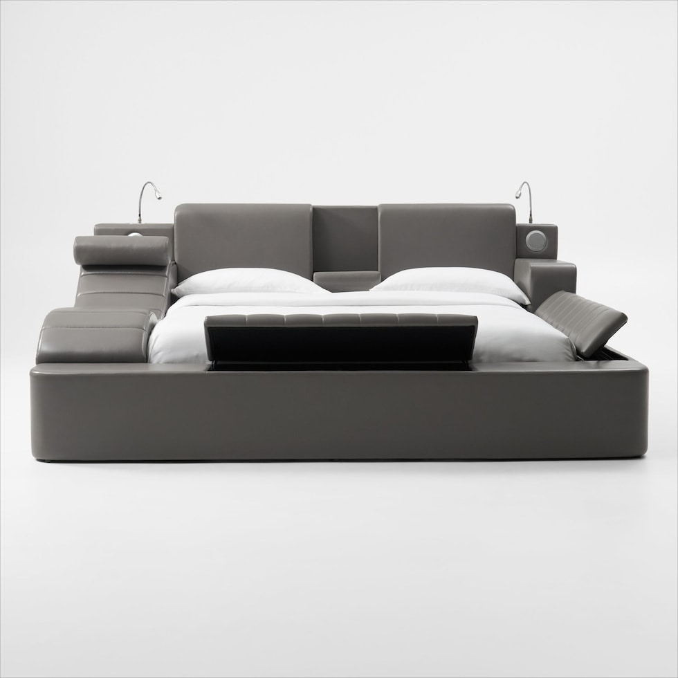 tech bed gray king bed   