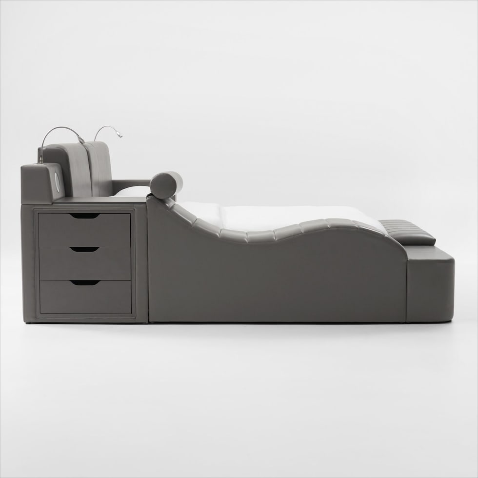 tech bed gray king bed   