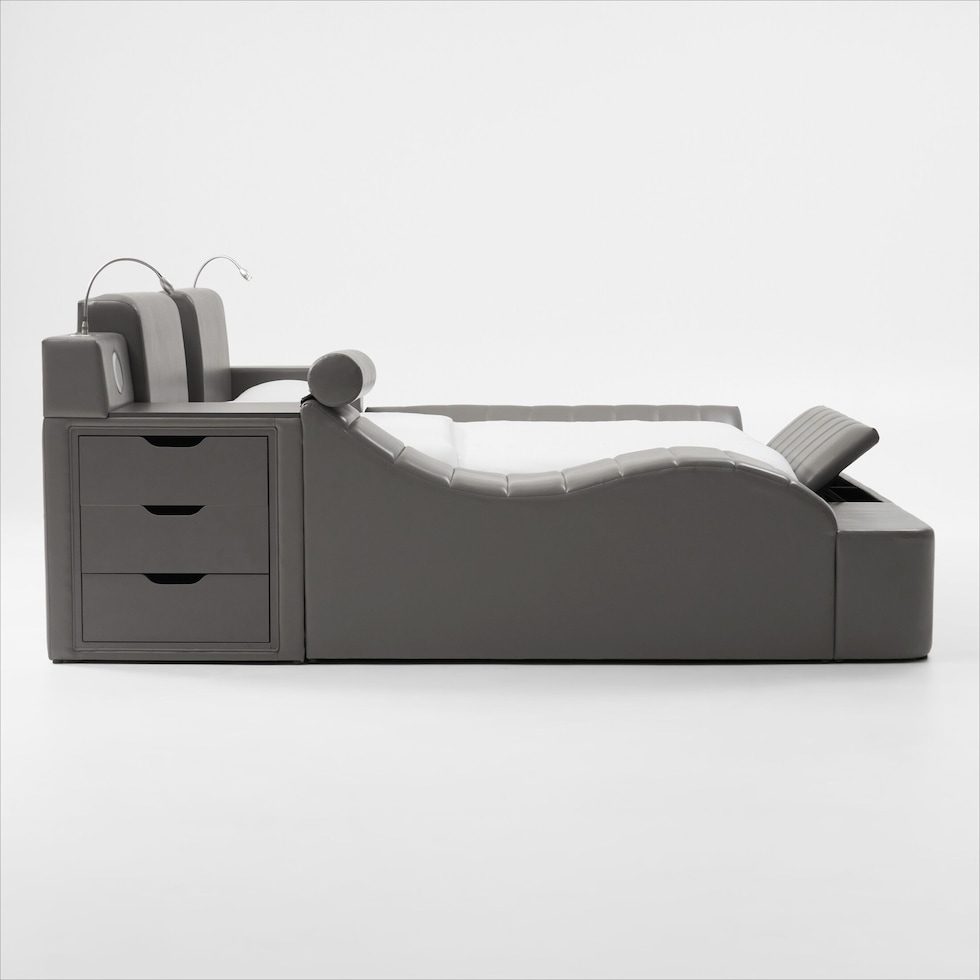 tech bed gray king bed   