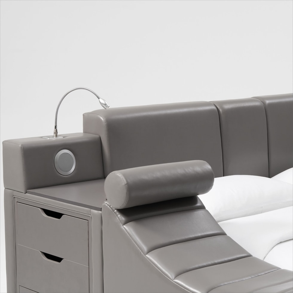tech bed gray king bed   