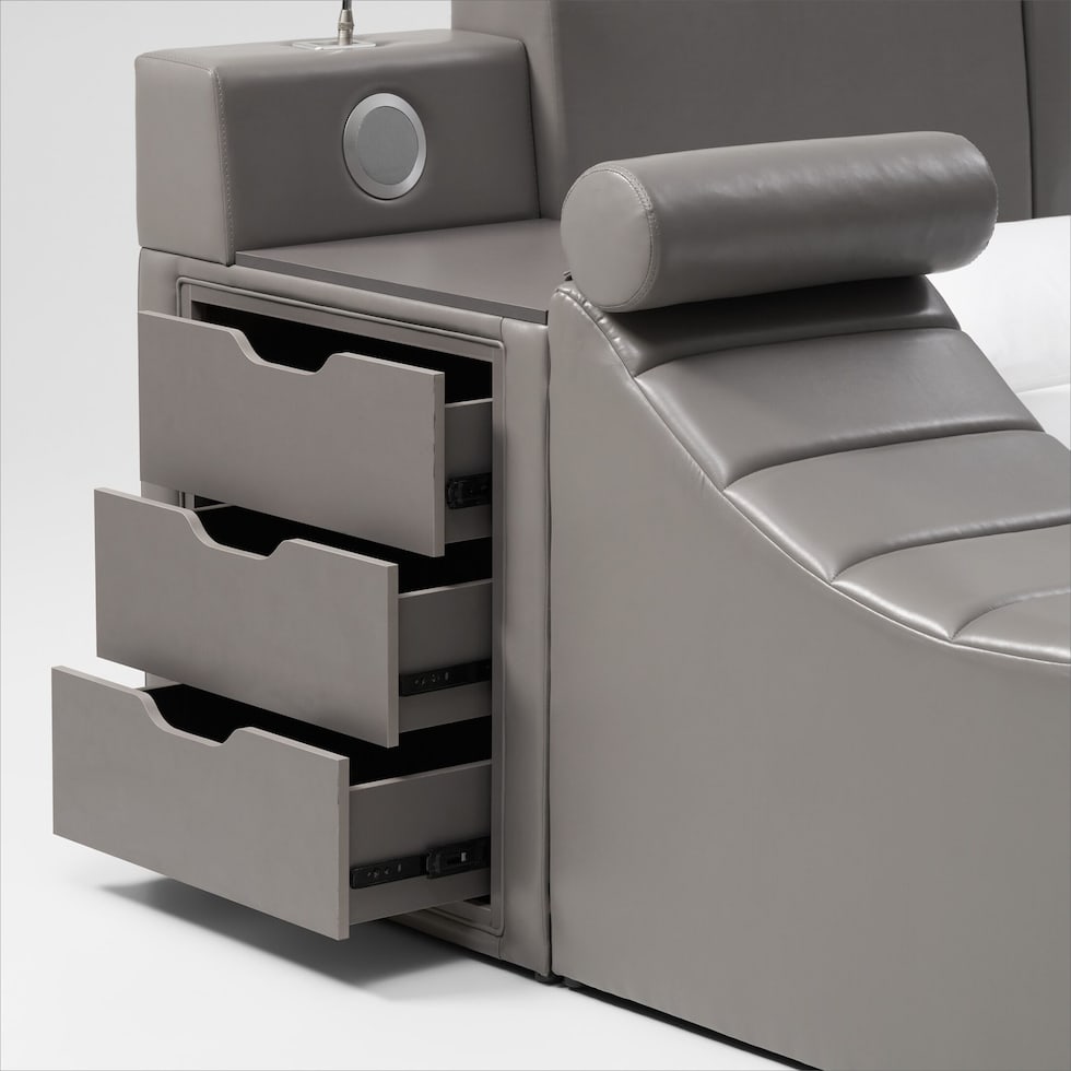 tech bed gray king bed   