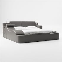 tech bed gray queen bed   