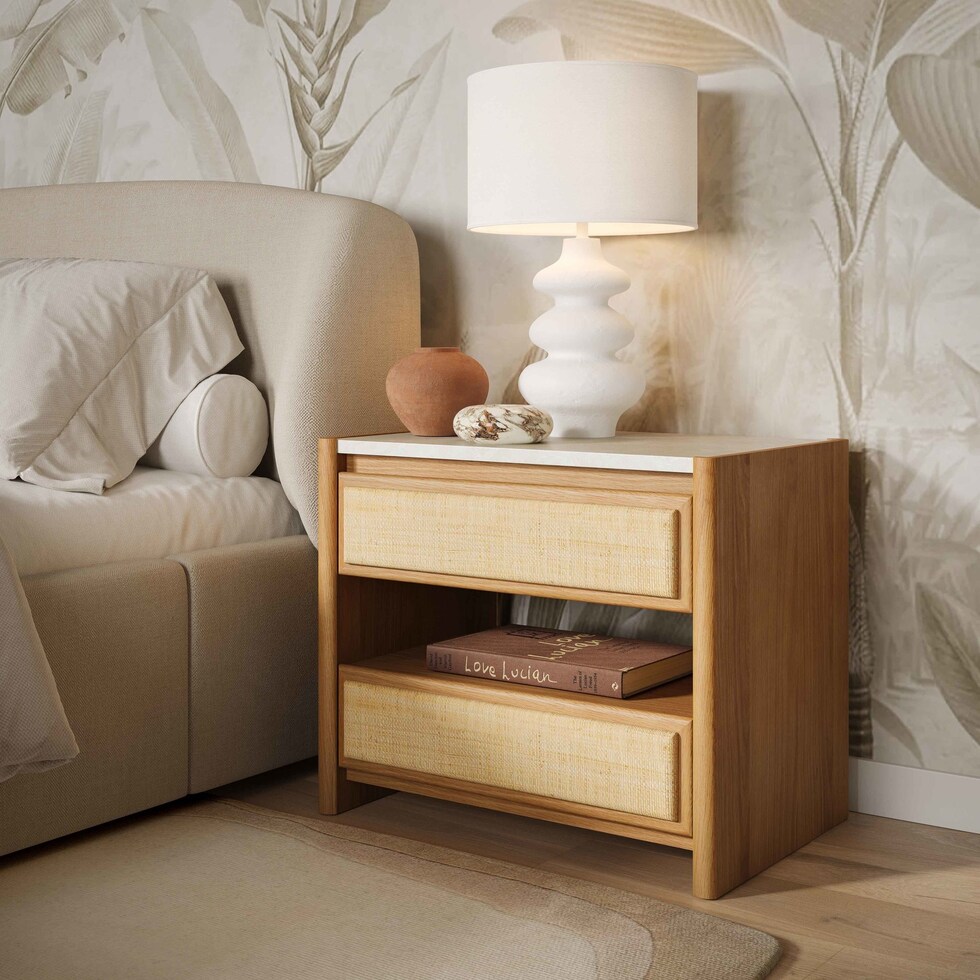 teddie light brown nightstand   