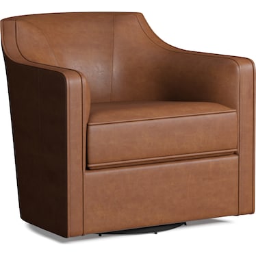 Tegan Leather Accent Swivel Chair