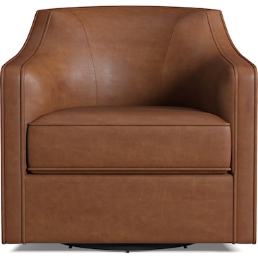 Tegan Leather Accent Swivel Chair