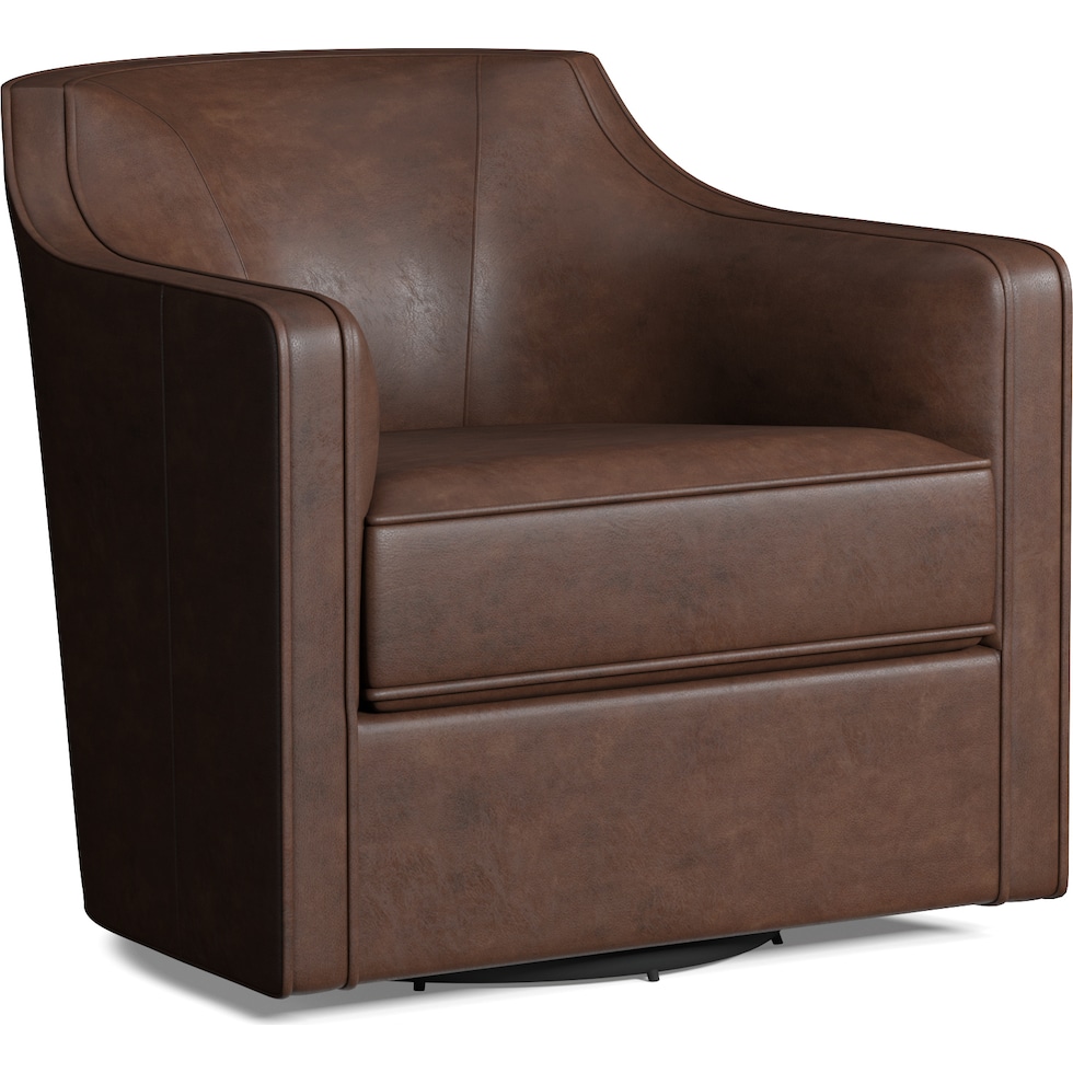 tegan dark brown swivel chair   