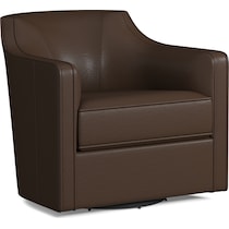 tegan dark brown swivel chair   