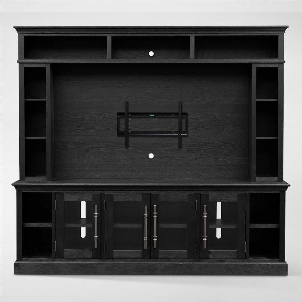telluride dark brown entertainment wall unit   
