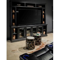 telluride dark brown entertainment wall unit   
