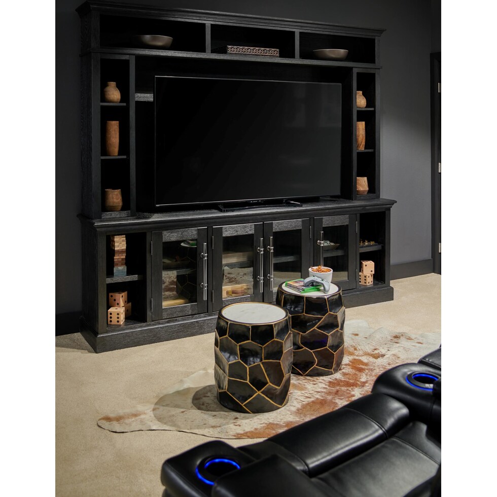 telluride dark brown entertainment wall unit   