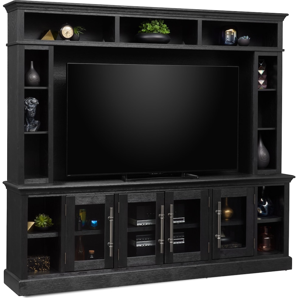 telluride dark brown entertainment wall unit   