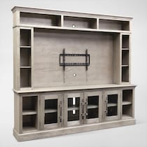 telluride light brown entertainment wall unit   