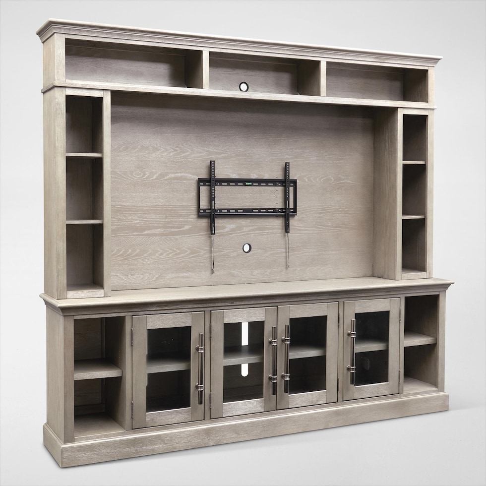 telluride light brown entertainment wall unit   