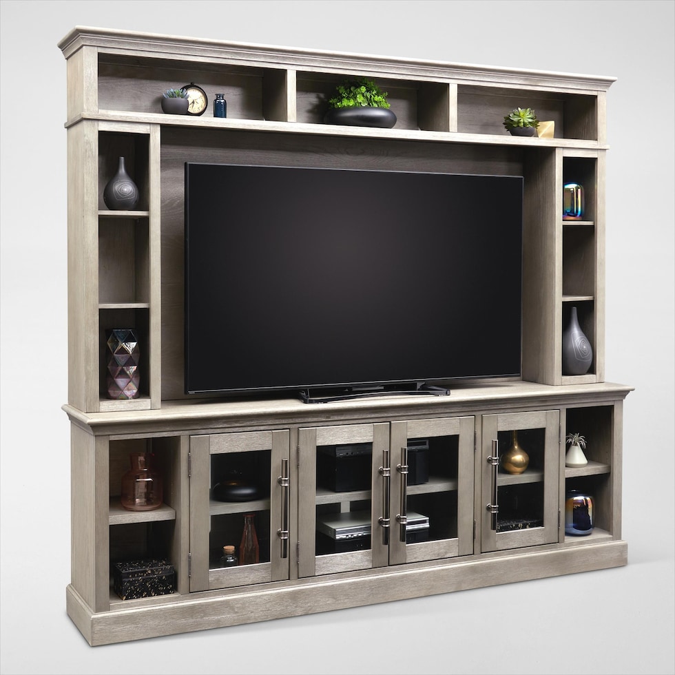 telluride light brown entertainment wall unit   
