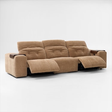 Terrace Dual-Power 3-Piece Reclining Sofa with Tray Tables