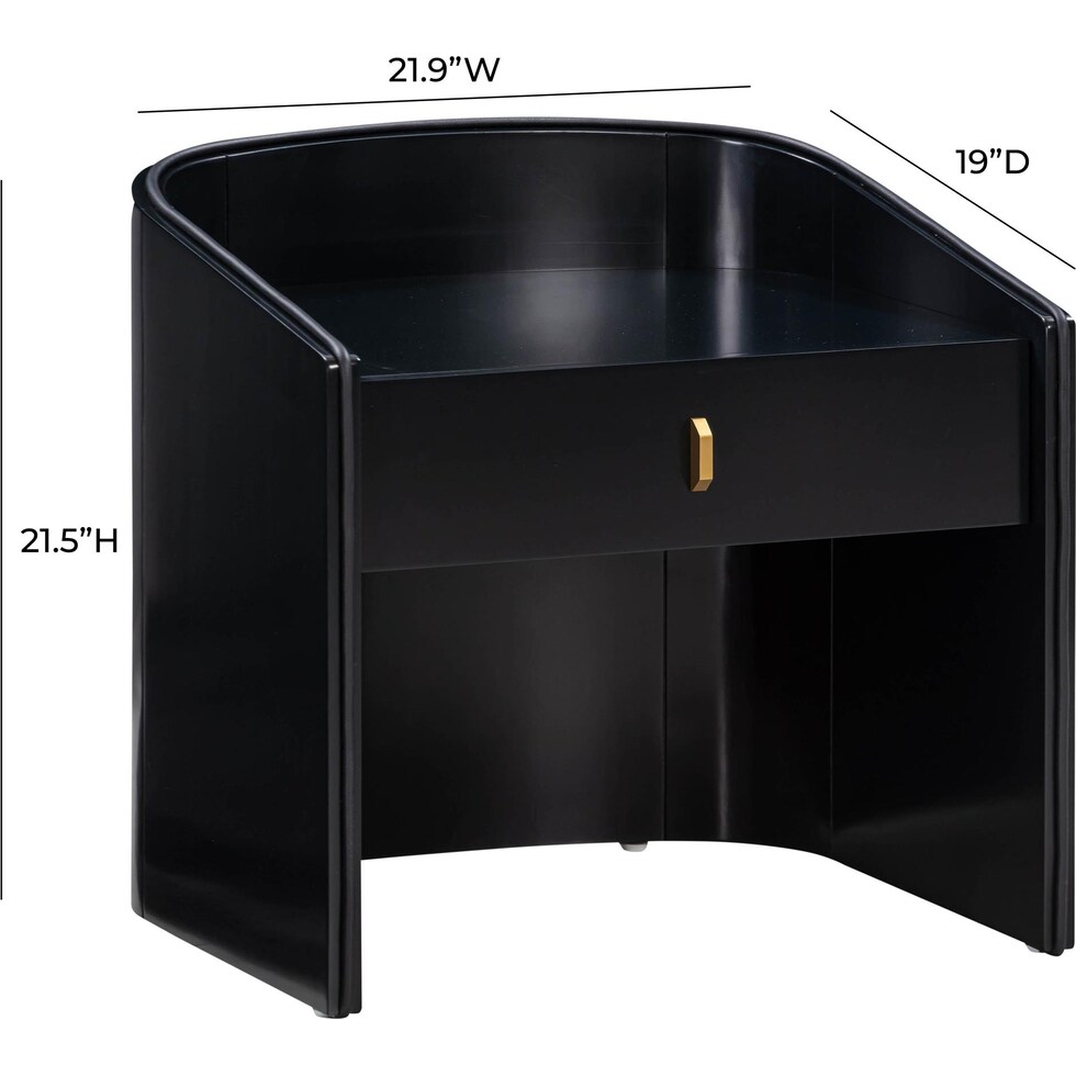 terran black nightstand   