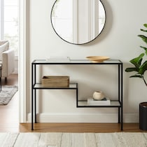tesly black console table   