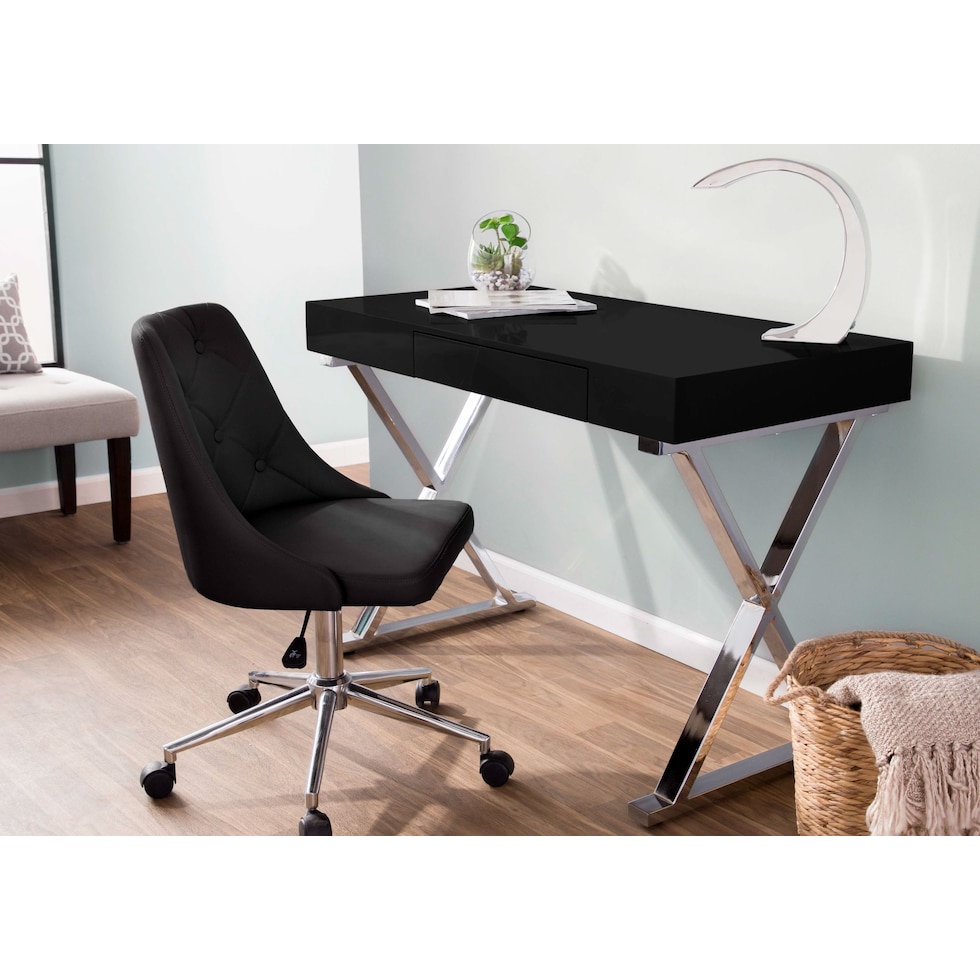 tess black office chair   