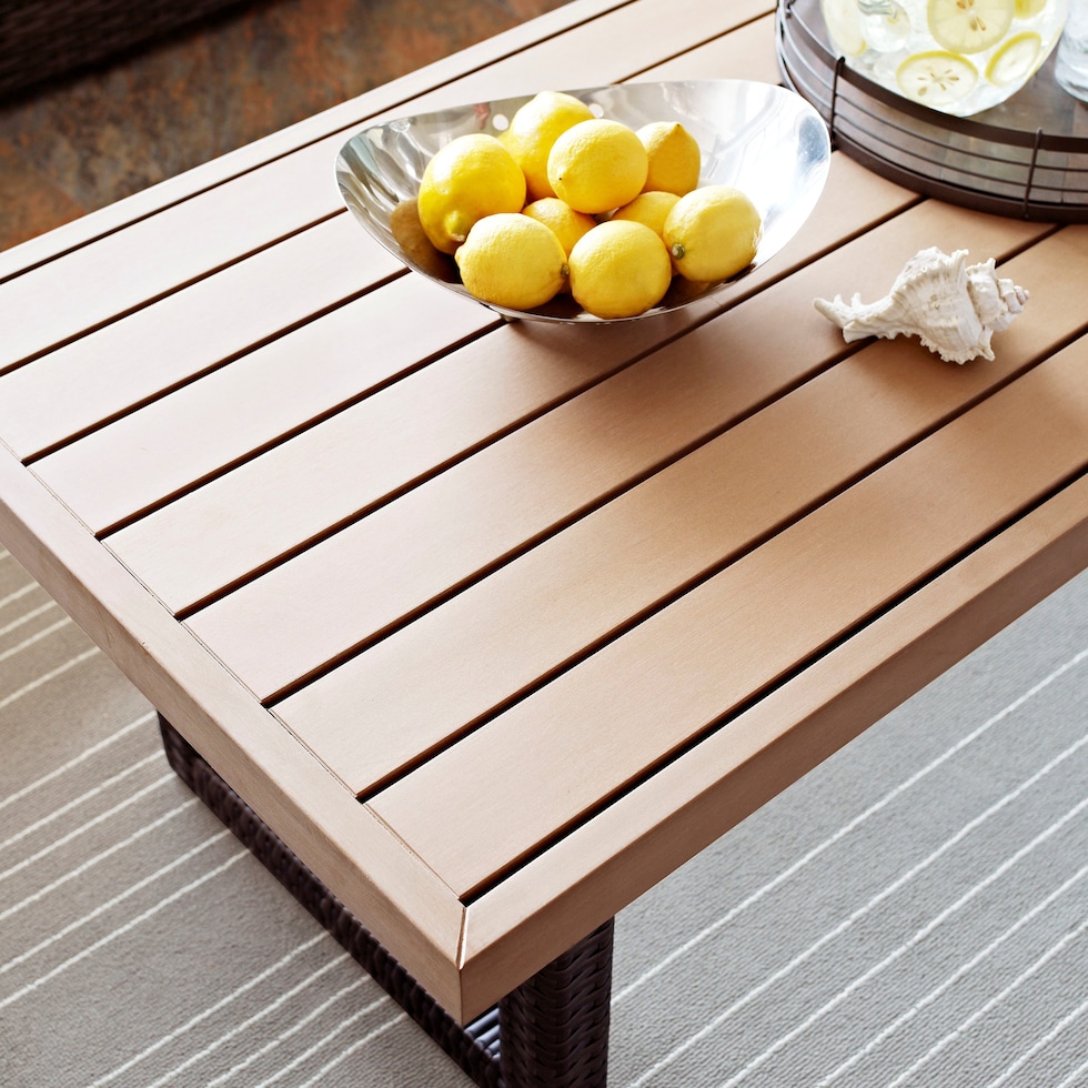 tethys brown outdoor coffee table   