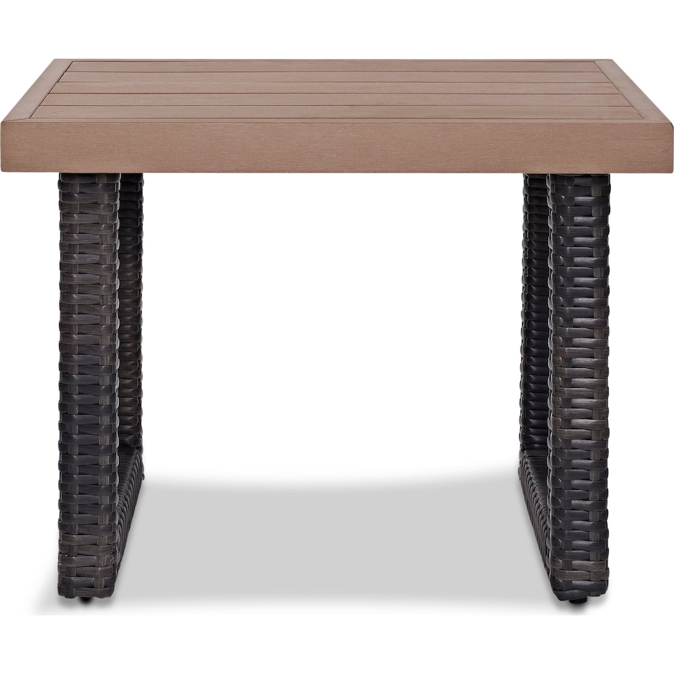 tethys brown outdoor end table   