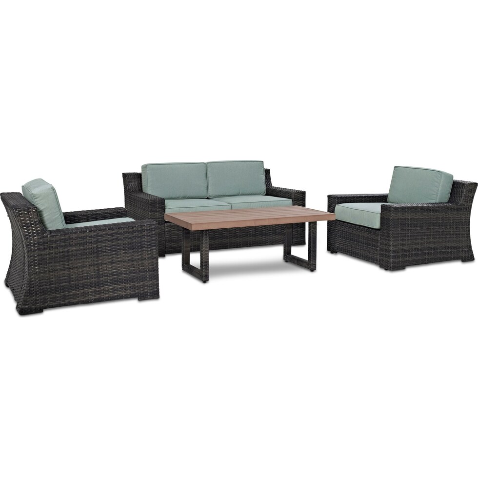 tethys mist outdoor loveseat set   