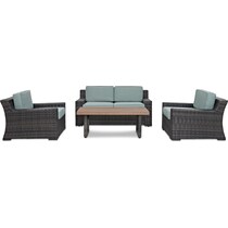 tethys mist outdoor loveseat set   