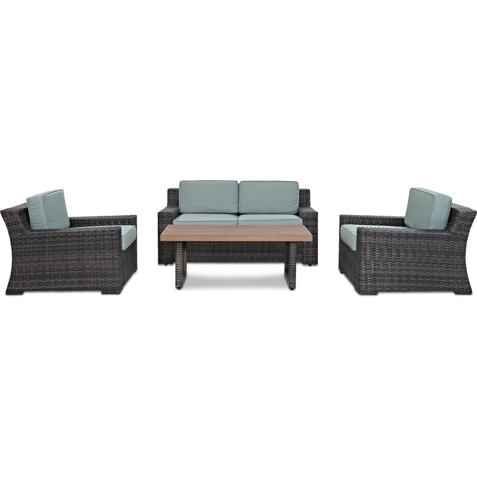 tethys mist outdoor loveseat set   