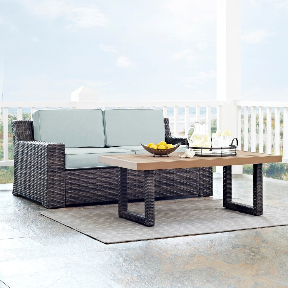 tethys mist outdoor loveseat set   