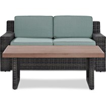 tethys mist outdoor loveseat set   