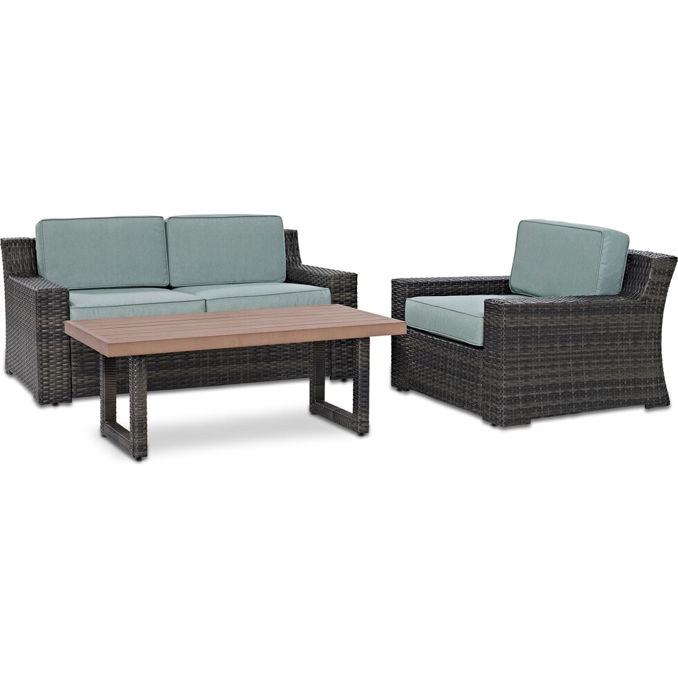 tethys mist outdoor loveseat set   