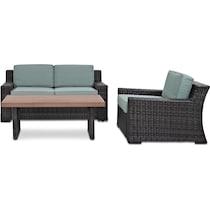tethys mist outdoor loveseat set   