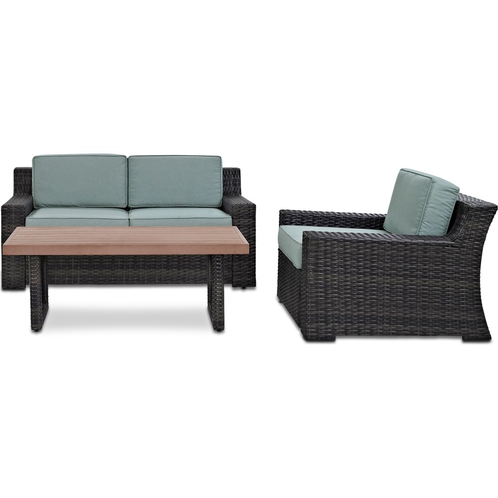 tethys mist outdoor loveseat set   
