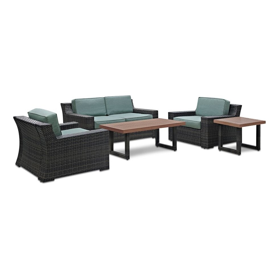 tethys mist outdoor loveseat set   