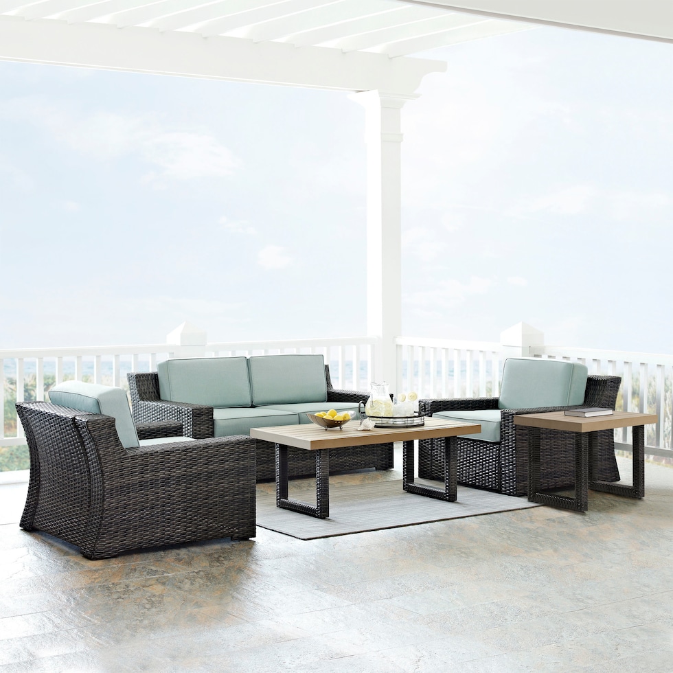 tethys mist outdoor loveseat set   