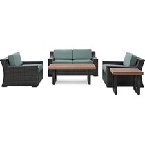 tethys mist outdoor loveseat set   