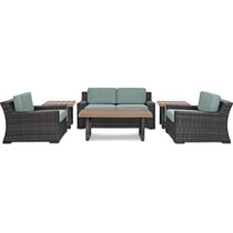 tethys mist outdoor loveseat set   