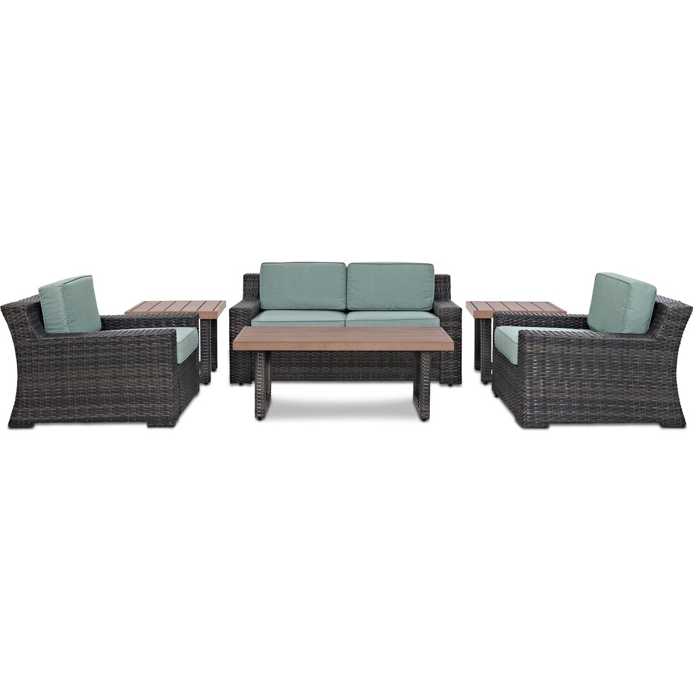 tethys mist outdoor loveseat set   