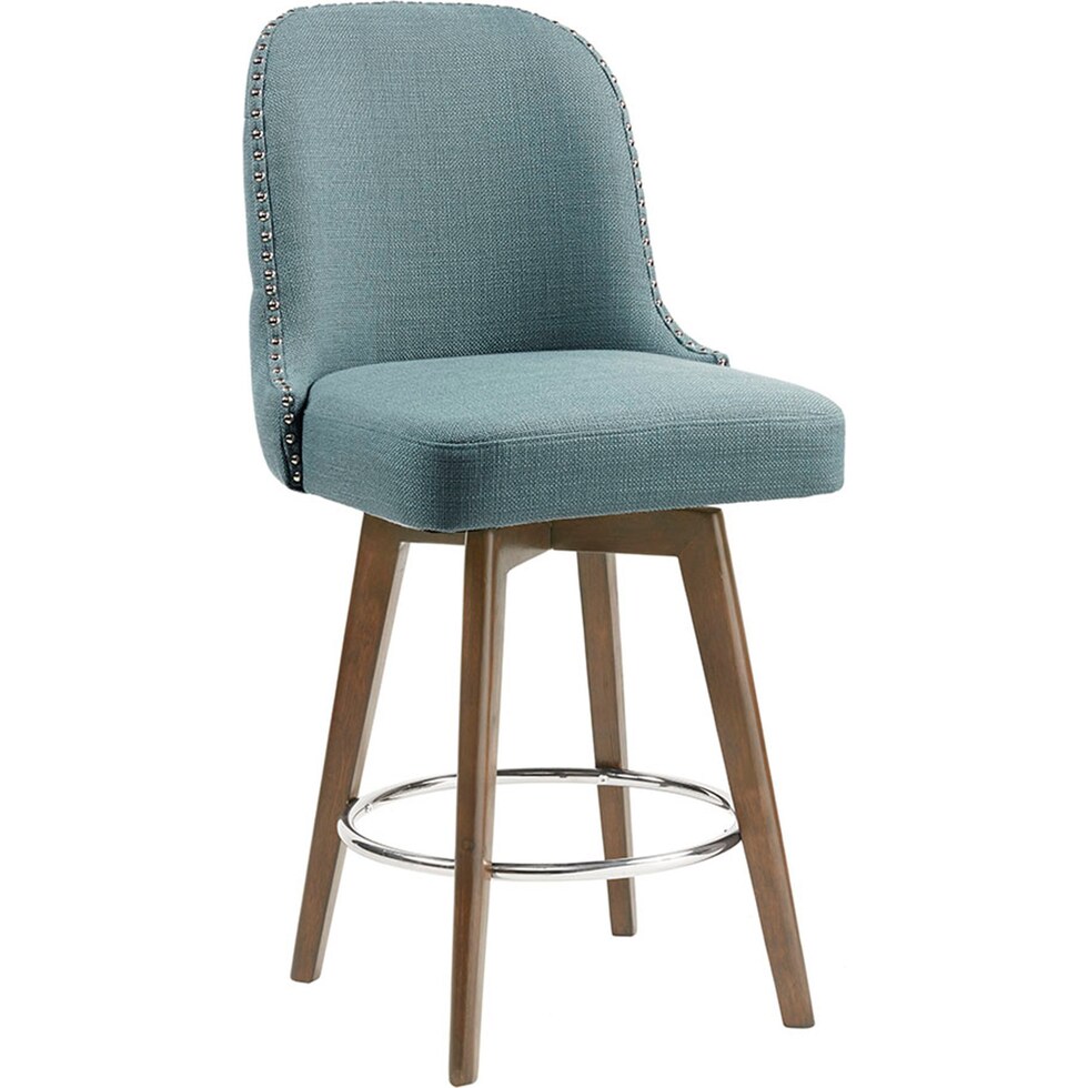 thaddeus blue counter height stool   