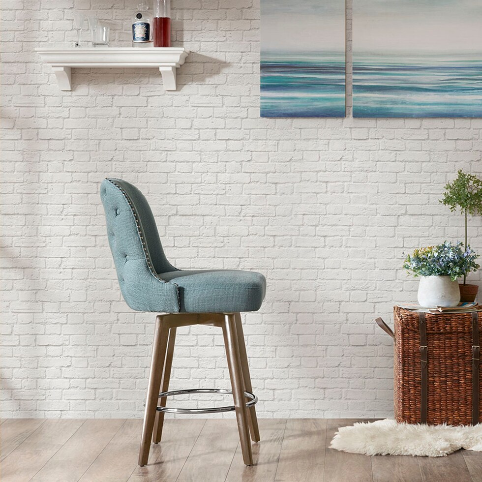 thaddeus blue counter height stool   