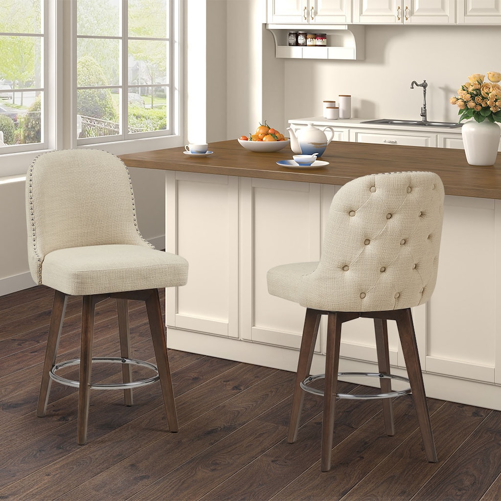 thaddeus neutral counter height stool   