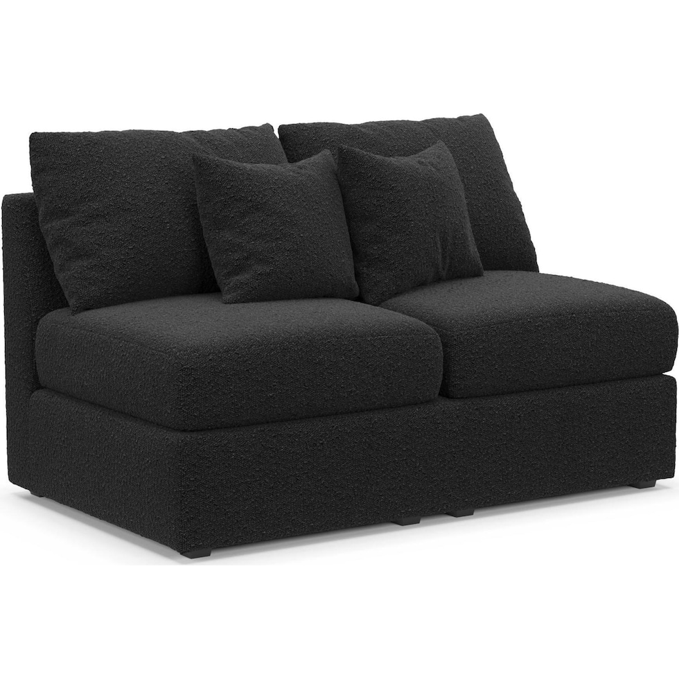 the pitt black armless loveseat   