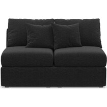 the pitt black armless loveseat   
