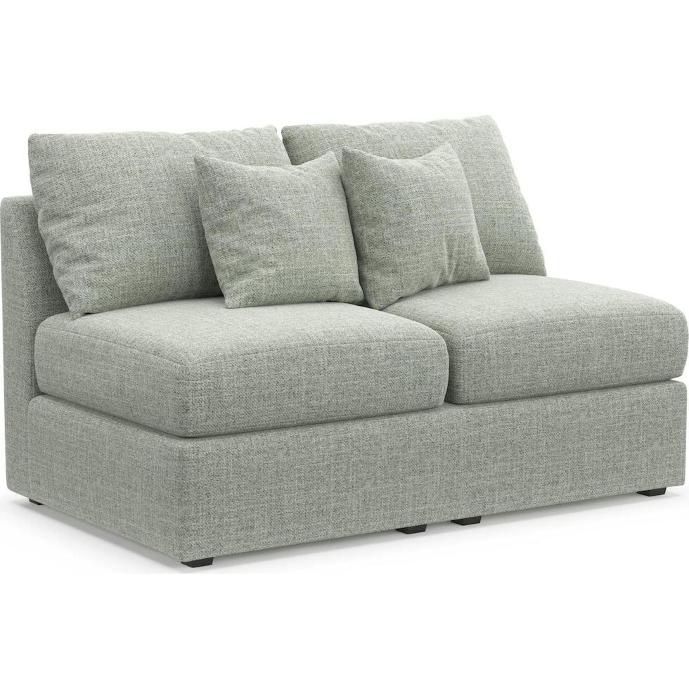 the pitt blue armless loveseat   