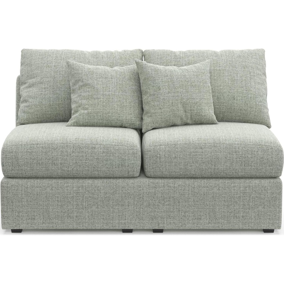 the pitt blue armless loveseat   
