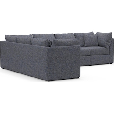 The Pitt Foam Comfort Sectional - Haley Navy