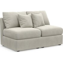 the pitt brown armless loveseat   
