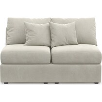 the pitt brown armless loveseat   