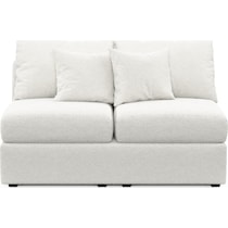 the pitt gray armless loveseat   
