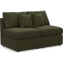 the pitt green armless loveseat   